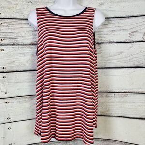 Old Navy Luxe Red White Blue Stripe Sleeveless Tank Top Women’s Medium